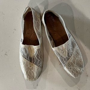 White Lace Toms Size 10
